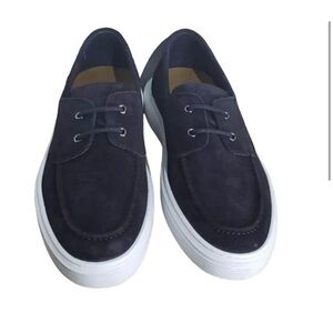 New Good Man Portland Shoe Mens Suede Loafer Sneaker Navy Low Top Slip Sz 8.5.